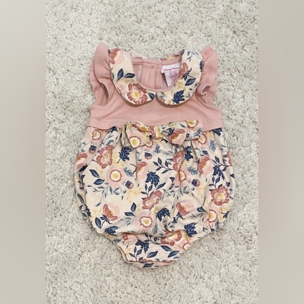 Tommy Bahama | Baby Girl Pink Bubble Floral Romper | Size‎ 6-9 Months